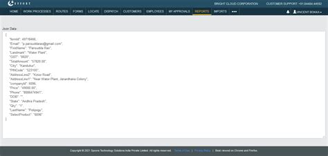 Generate a Sample JSON for Integration of Form