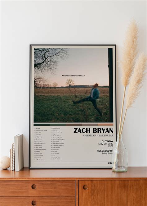Zach bryan american heartbreak album retro music poster – Artofit