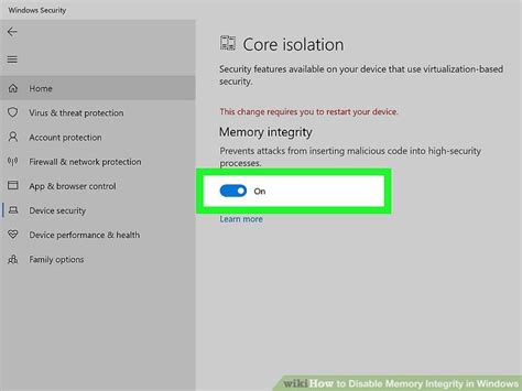 Image result for Disable Memory Integrity