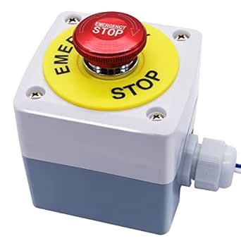 mxuteuk 22mm Waterproof Emergency Stop Push Button Switch Stainless ...
