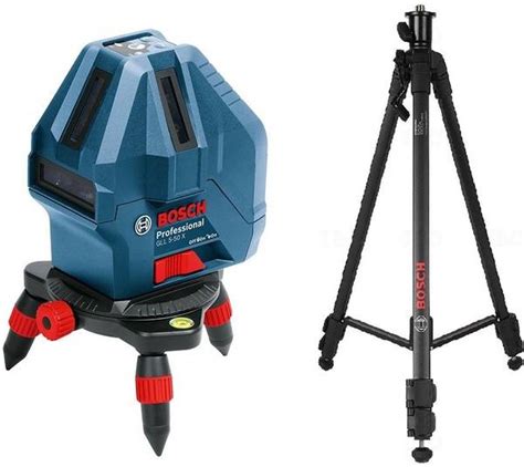 BOSCH GLL 5-50X Cross Line Laser with BT150 5/8" Tripod Non-magnetic ...
