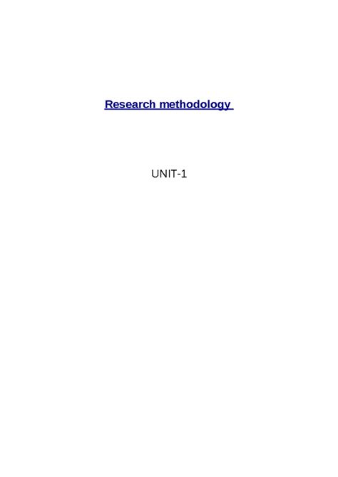 UNIT I- Research Design - Research methodology UNIT- RESEARCH ...