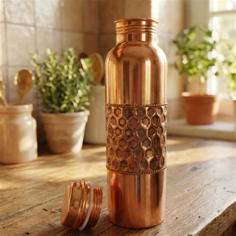 Pure Hammered Copper Water Bottle | Leak Proof, Eco-Friendly & Matte f ...