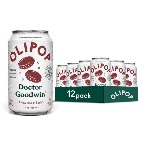 OLIPOP Prebiotic Soda, Doctor Goodwin, 12 fl oz, 12 Pack, Refrigerated ...