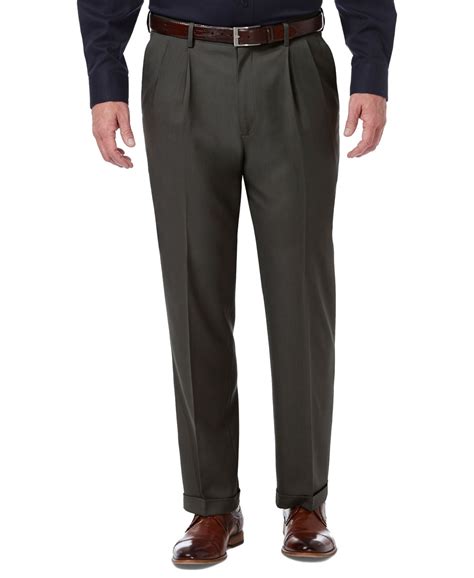 Mens Haggar Premium Comfort Expandable-Waist Classic-Fit Stretch ...