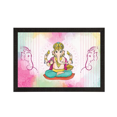 Lord Ganesha Satin Matt Texture UV Art Painting - eCraftIndia Online