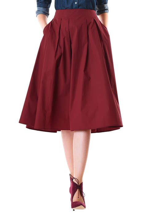Poplin box-pleat skirt | Womens fashion skirt, Box pleat skirt, Fashion clothes women