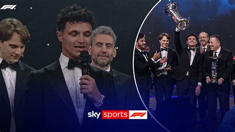 Lando Norris finally lifts F1 championship trophy at FIA Awards Gala ...