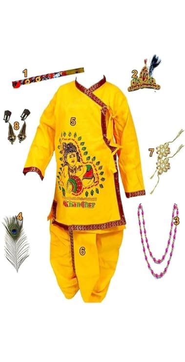 Buy Deepak Enterprise Krishna Costume for Kids, Baby Krishna Dress for ...