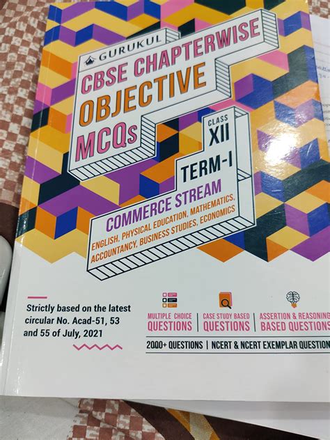 Chapterwise Objective MCQs Commerce Book for CBSE Class 12 Term I Exam ...