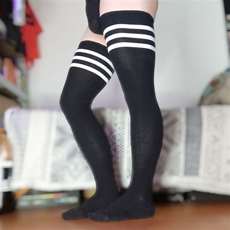 Tri-Striped Thigh Highs - Femboy Clothing | Femzai Store – Femzai®