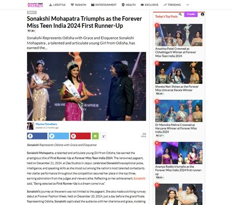 Forever Miss Teen India 2024 (1st Runner Up) | Sonakshi Mohapatra ...