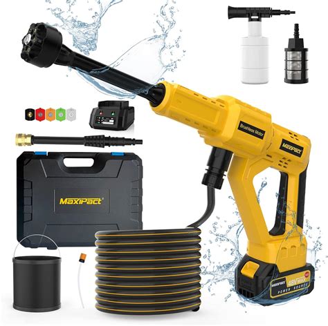 Amazon.com : Maxipact Cordless Pressure Washer, 3 Speed Adjustment Portable Washer with Display ...