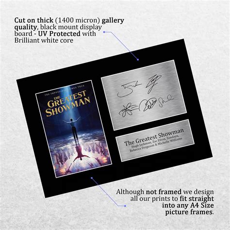 HWC Trading The Greatest Showman Gift Signed A4 Printed Autograph Hugh ...