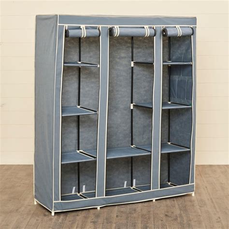 Buy Helios Neymar Fabric 3-Door Collapsible Wardrobe - Grey from Helios ...
