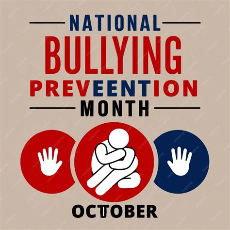 National Bullying Prevention Month in October Vector Illustration ...