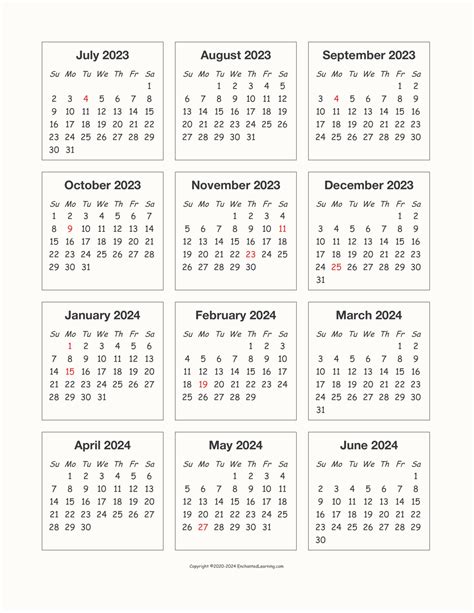 2023 And 2024 School Calendar Template Yearly Calendar Template - Gambaran