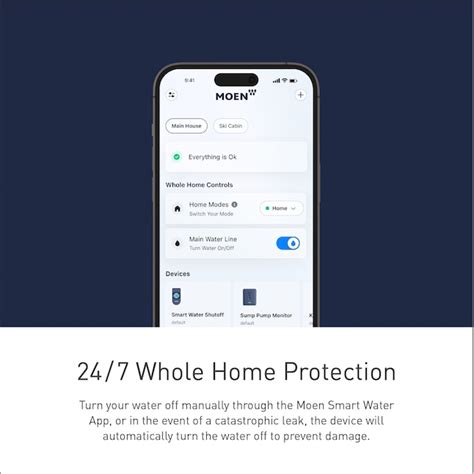 Moen Flo Smart Water Monitor 1-in to 1-1/4-in Indoor/Outdoor Smart ...