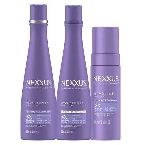Amazon.com: Nexxus HY-VOLUME Weightless Lift Shampoo, Conditioner & Foam 3 Pack PROTEIN FUSION ...