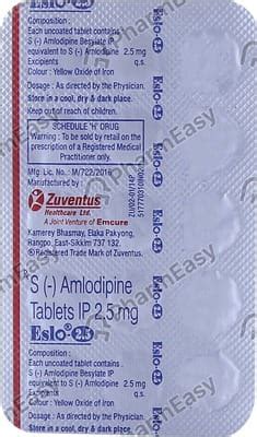 Eslo 2.5 MG Tablet (15): Uses, Side Effects, Price & Dosage | PharmEasy