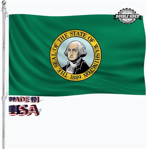 Amazon.com : Washington State Flag 3x5 Double Sided Outdoor Heavy Duty ...
