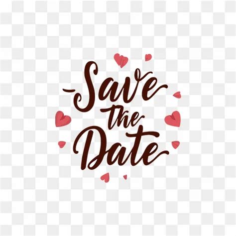 Greeting text of save the date clipart free PNG Images