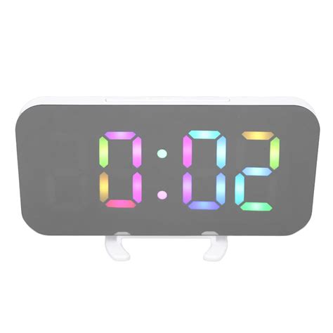 Buy Bedside LED Digital Clock, 4 Dynamic Colors RGB Rechargeable ABS ...