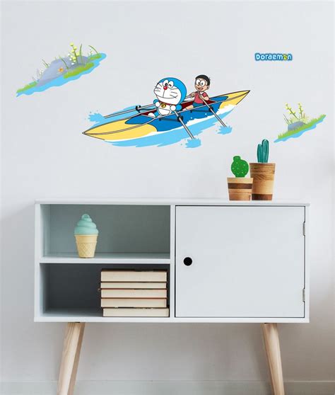 Asian Paints Wall Ons Original Doraemon 'L' Wall Decal - 'Rowing with ...