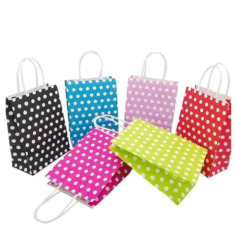 Aakriti Paper Gift Bags with Handles Polka Dot Paper Party Favor Bags ...