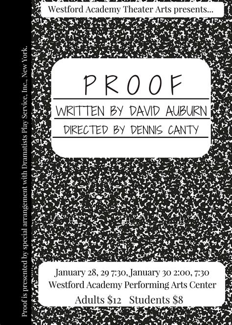 Westford Academy Theater Arts Presents "Proof" by David Auburn ...