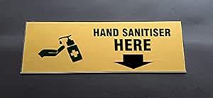 SIGNOOGLE® Hand Sanitiser Here Laminated Acrylic Sign Board Plate ...