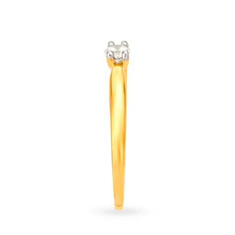 Simplistic 18 Karat Yellow And White Gold And Diamond Finger Ring