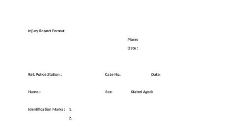 Injury Report Format: Case No. & Examination Details - Studocu