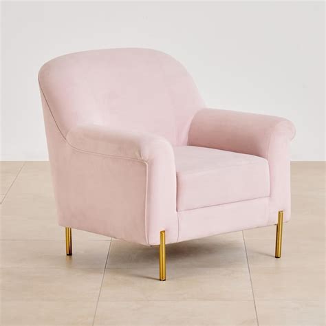 Buy (Refurbished) Monarch Velvet Accent Chair - Pink from Home Centre ...