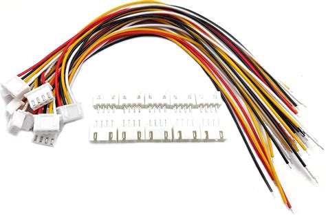Buy daier 20 Sets Jst Xh 2.54 4 Pin Connector Plug Male with 200mm Wire ...