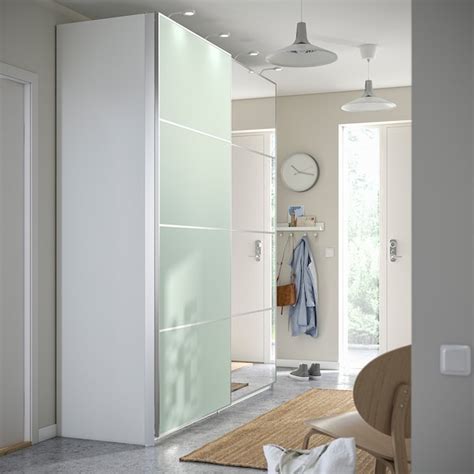 PAX / MEHAMN/AULI wardrobe with sliding doors, white double sided/light ...