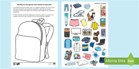 Ficha de actividad: Mochila de emergencia | Twinkl Perú