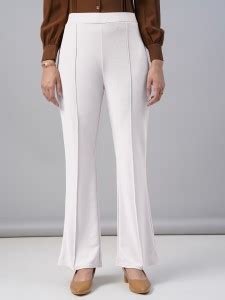 FUBACK Regular Fit Women White Trousers - Buy FUBACK Regular Fit Women ...