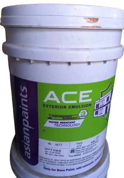 Paints ACE Exterior Emulsion White Emulsion 19 Liter : Amazon.in: Home ...