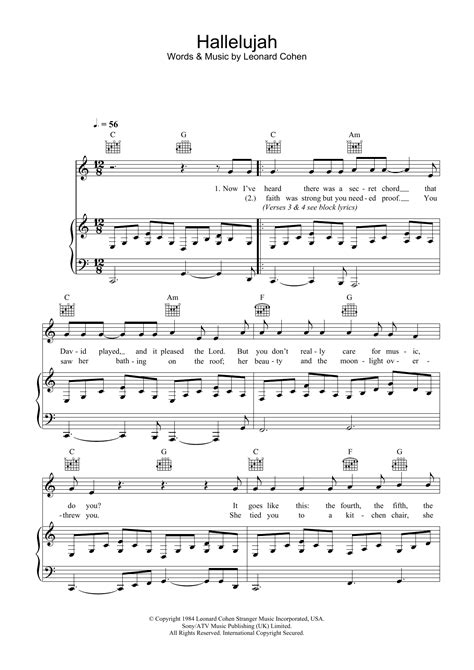 Hallelujah Easy Piano Sheet Music Free Printable - Templates Printable
