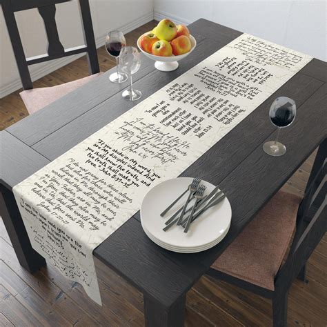 Bible Verse Jesus Quotes Table Runner Cotton Poly Jesus' Words Home ...