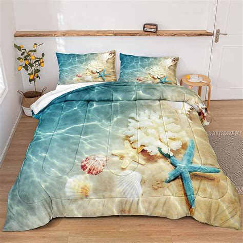 Buy Bedbay Coastal Bedding Set Queen Size Comforter Set Sea Shell ...