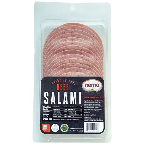 Nema Sliced Beef Salami (20 x 4 oz) – NEMA FOOD