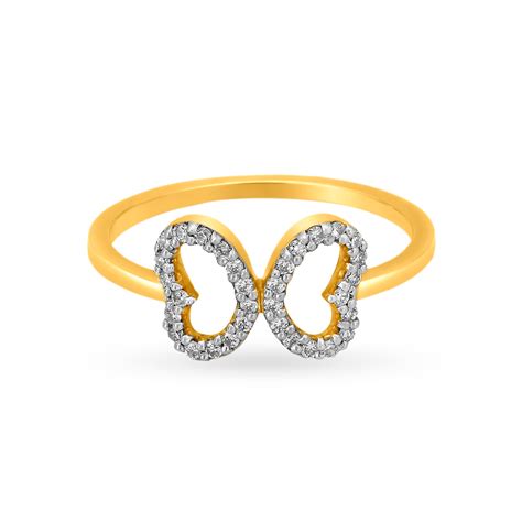 Dainty Butterfly Diamond Ring