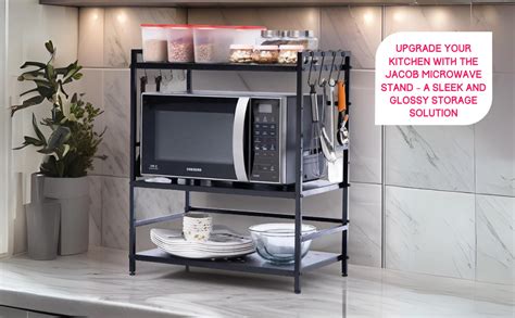 Guarented Jacob 3-Tier Storage Microwave Stand | 35L x 56W x 70H CM ...