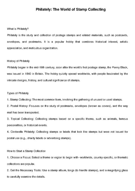 Philately overview - Philately: The World of Stamp Collecting What is ...