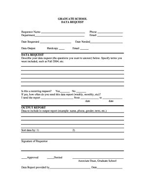 Fillable Online grad uark Data Query Request form - The Graduate School ...