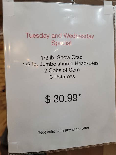 Menu at The Saucy Crab Homewood pub & bar, Homewood