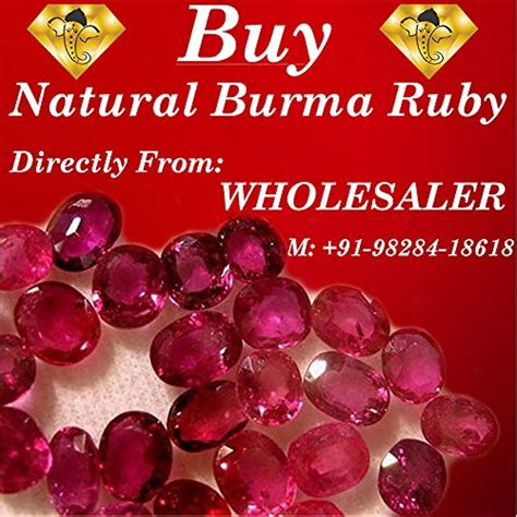 Buy Original Burma Ruby Gemstones 8.25 Ratti with Lab Certified Card ...