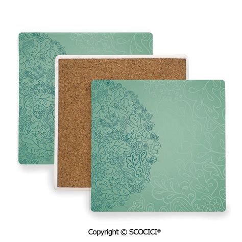 Coaster for Drinks with Vibrant Colors and Cork Backing, Ceramics with ...